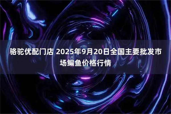 骆驼优配门店 2025年9月20日全国主要批发市场鳊鱼价格行情